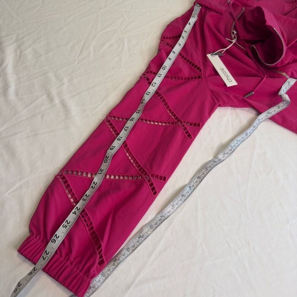 Chico’s Zenergy UPF Neema Rose Lattice Jacket Womens‎ Medium Magenta Rose NWT - Picture 8 of 9